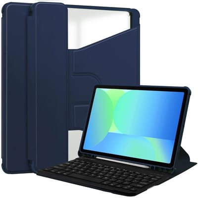Coverup Tablethoes geschikt voor Samsung Galaxy Tab S10 Lite Hoesje - 360° Rotating Folio Book Case met Wake/Sleep - Donkerblauw