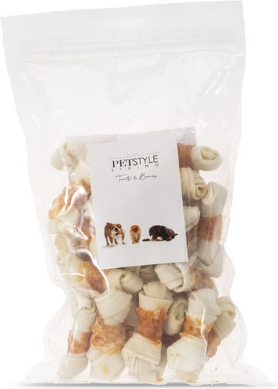 Petstyle Living Geknoopte Botten met Kip - Hondensnacks - 7,5cm - 25 Stuks - Kauwbotten Hond