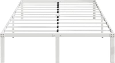 Tweepersoonsbedframe - Platformbed Metaal - Slaapkamer Organisatie - Geluidsvrije Slaap - 4ft6 - Wit