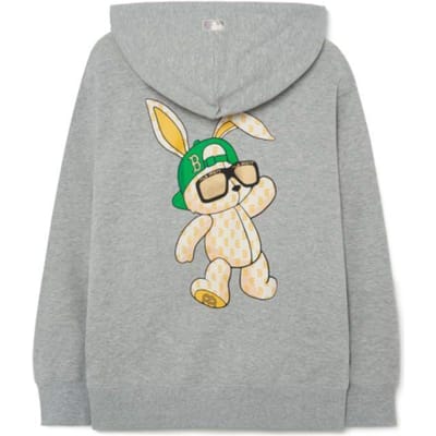 Sweat à capuche imprimé motif dessin animé MLB Boston Red Sox Sweat à capuche unis Gris chiné 3AHDQ0131-43MGS XS gray