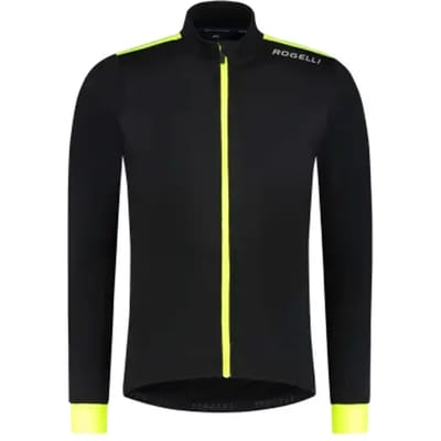Rogelli Core Heren Fietsshirt - Lange mouw - 3 achterzakken - Zwart/Fluor