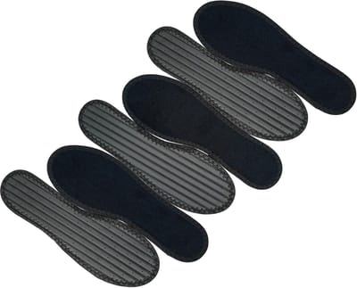 3 paar katoenen badstof Zero Drop schoeninlegzolen, blootsvoets inzetstukken, zweetabsorptie, wasbaar en herbruikbaar, geschikt voor alle sneakers, zakelijke schoenen, laarzen enz. (zwart),