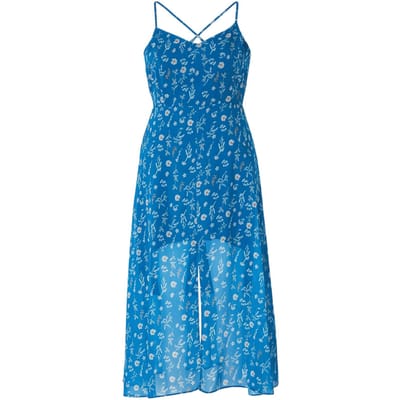 Curve dames maxi-jurk met bloemenprint, mouwloos, A-lijn, geschikt voor feestjes en in grote maten.