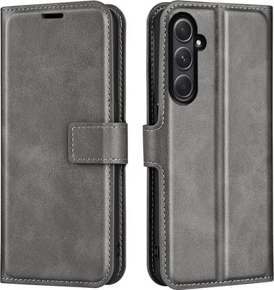 Coverup Hoesje - Geschikt voor Samsung Galaxy A55 Hoesje - Coverup Deluxe Book Case - Grijs