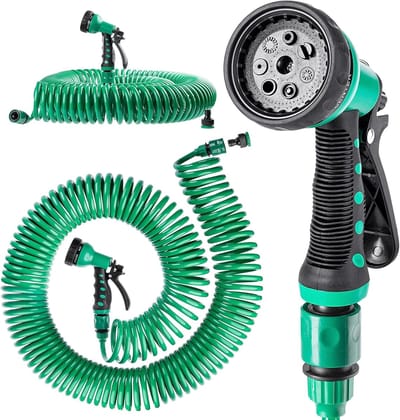 Spiral Slang - Flexibele Tuinslang - Tuin Water Geven - Kinkvrij Ontwerp - 30 Meter - Groen