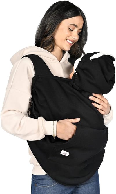 Baby Draagzakhoes - Universele Overtrek - Warm Baby Houden - Verstelbare Bandjes - 27 x 25 cm - Zwart