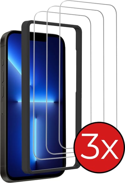 Screenprotector - 3 Stuks - Geschikt voor Apple iPhone 13 - Met Installatie Frame - Beschermglas - Gehard Glas - Tempered Glass - Screen Protector