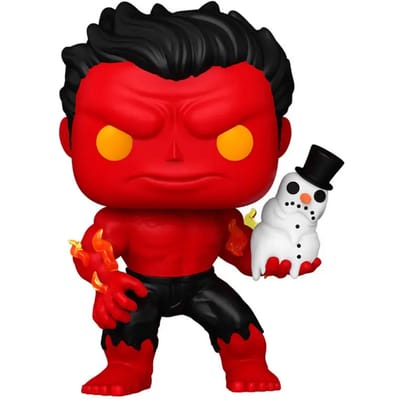 Beeldje Funko Pop Marvel Red Hulk with Snowman