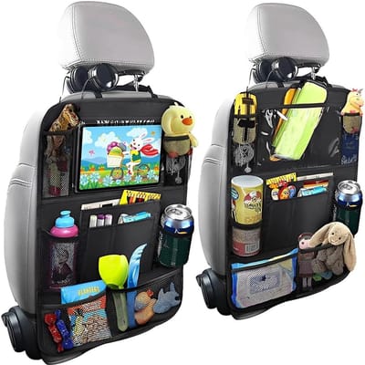 2 stuks rugleuningbeschermers voor de auto, waterdicht en onderhoudsvriendelijk, Oxford-doek, autostoelorganizer, kinderspeelgoed, waterdichte achterbankbescherming voor kinderen