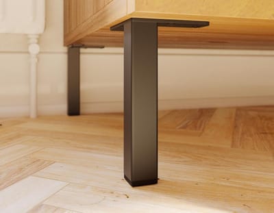 Meubelpoten 10/15/20/25 cm - Geschikt voor Kast, Bank, Sofa, Bed en Dressoir | 4x Zwarte Vierkante Voeten (25 cm)