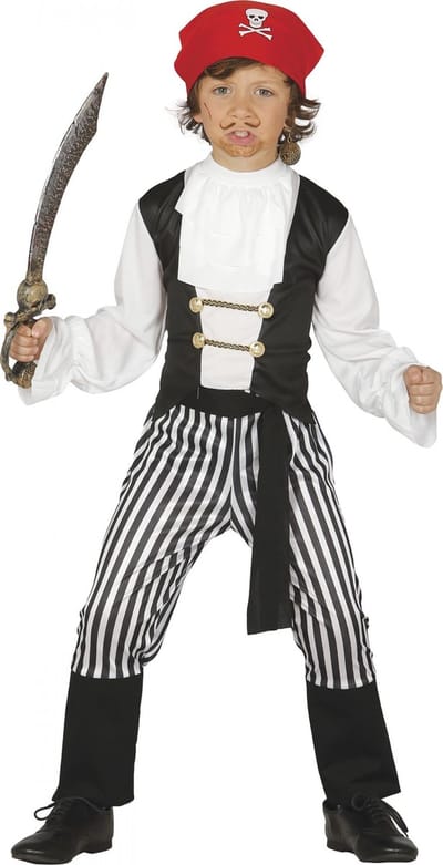 Carnaval verkleedkleding Piratenpak voor jongens - 4 delig - Piraat 110/116