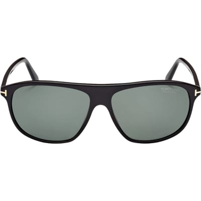 Tom Ford Prescott groene gepolariseerde lens glanzende zwarte zonnebril