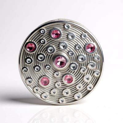Cavill - Zilveren Hanger - 925 Sterling Zilver - Malaya Granaat 0,316ct + Roze Toermalijn 0,524ct - Elegant Rond - MONOSONO