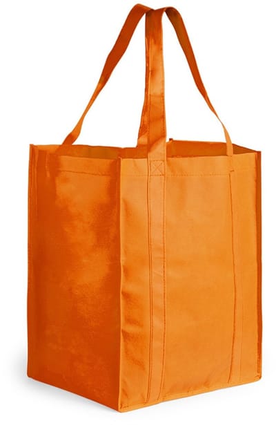 Boodschappen tas/shopper BIGGY - oranje - 38 x 33 x 25 cm - Stevige boodschappentassen/shopper bag
