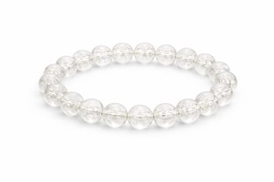 Gebarste Bergkristal Armband 8 mm – Crackle Quartz – Handgemaakte Edelsteen Armband – Unisex – Diameter armband 17 cm