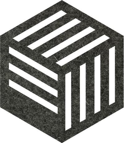 Hexagon Kubus vilt onderzetters - Gemeleerd antraciet - 6 stuks - ø 10 cm - Tafeldecoratie - Glas onderzetter - Cadeau - Woondecoratie - Tafelbescherming - Onderzetters voor glazen - Keukenbenodigdheden - Woonaccessoires - Tafelaccessoires