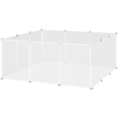 4goodz Pawhut dierenren kunststof 105x105x45 cm 12 panelen