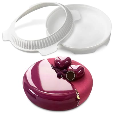 Ronde Cakevorm - Mousse Bakvorm - Taarten Bakken - Antiaanbaklaag - 180 mm diameter - Wit