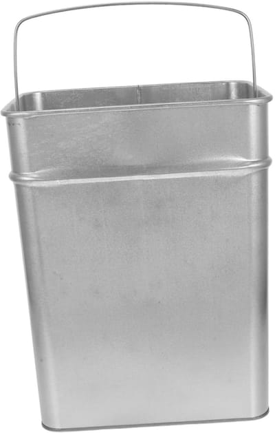Afvalbak Met Handvat - Prullenbak Binnenemmer - Netjes Afval Verwerken - Roestvrij Galvaniseerd IJzer - 31x25x20 cm - Zilverkleurig