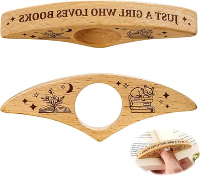 Houten Duimpagina Houder, 2 Stuks, Persoonlijke Boekenleggers met Geboorte Bloemen, Perfect Cadeau voor Leraren, Boekenliefhebbers en Bibliothecarissen