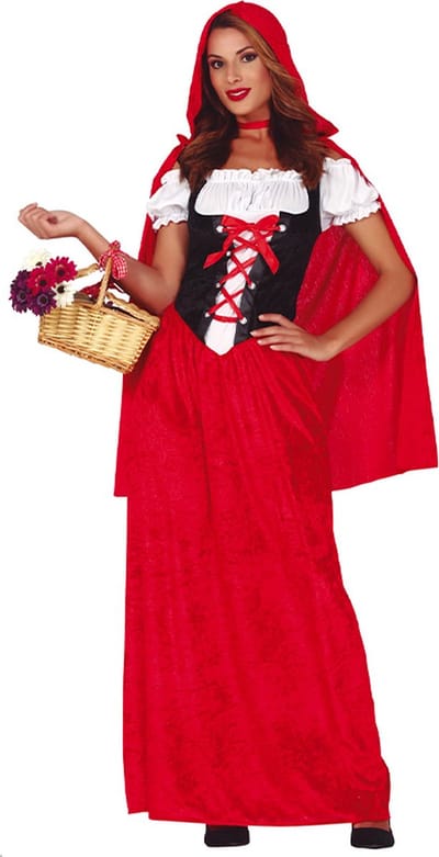 Fiestas Guirca - Kostuum Sprookjesdame Rood - maat M (38-40) - Carnavalskleding - Carnaval - carnavalskleding 2027 - Carnaval kostuum