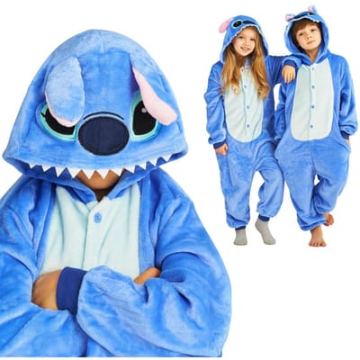Pyjama Onesie Kigurumi Kostuum Verkleedkostuum Lilo & Stitch 135-145Cm gray