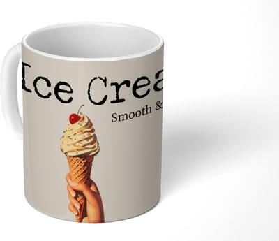 Mok - Koffiemok - Ice cream - Softijs - Kleurrijk - Kers - Mokken - 350 ML - Beker - Koffiemokken - Theemok