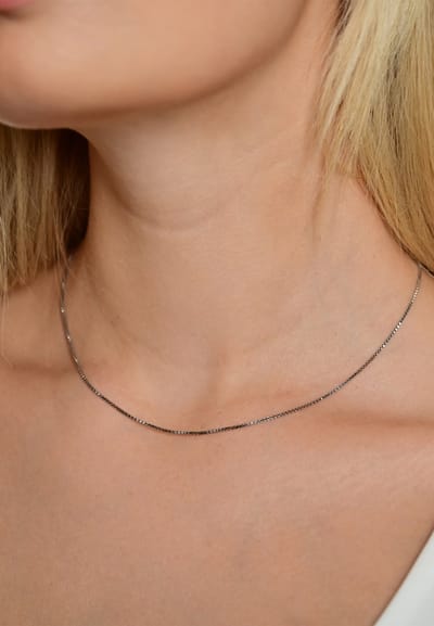 AKZENT Akzent damesketting "Vane" van 925 Sterlingzilver, rhodiumgeplateerd, duurzaam, 40-50cm