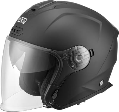 BEON B203 Scooterhelm - XS - Jethelm met Lang Vizier - Motorhelm - Geschikt voor Vespa, Scooter, Brommer, Motor en Snorfiets - Mat Zwart