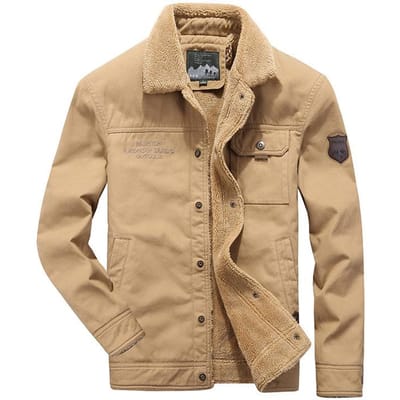 Veste d'hiver pour hommes d'âge moyen en pur coton et velours épais, manteau en coton ample grande taille pour hommes, veste rembourrée en coton 5XL beige