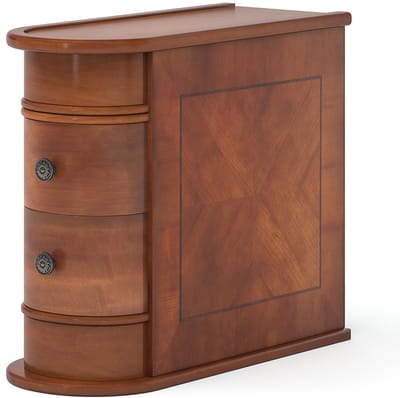 Pugsdrly Amerikaanse bijzettafel voor de woonkamer, bijzettafel, kleine vintage hoektafel, nachtkastje met 2 opberglades
