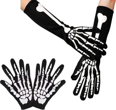 Halloween kostuums decoratieve handschoenen voor maskers, skelet handschoenen en feestversiering, set van twee paar