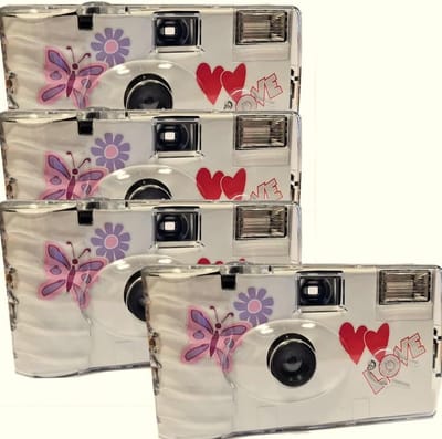 Wegwerpcamera Set - Filmcamera's Vlinder - Feestelijke Momenten Vastleggen - 27 Opnamen Per Stuk - 4 Camera's