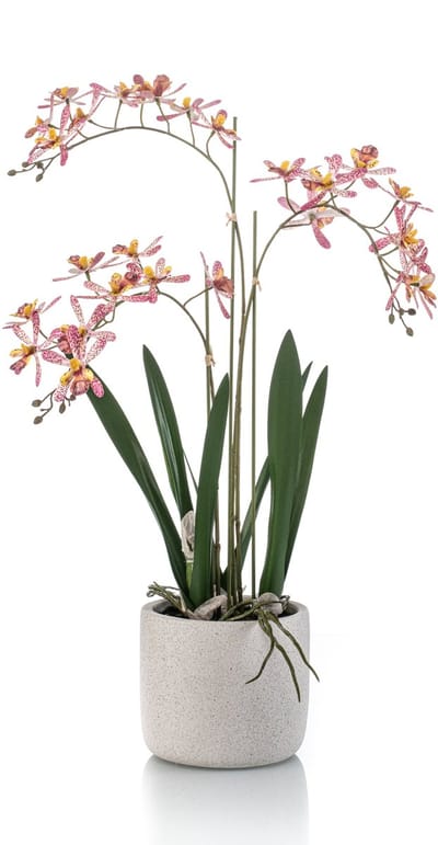 Emerald - Kunstplant Orchidee in pot 56cm roze - Kunstplant voor binnen