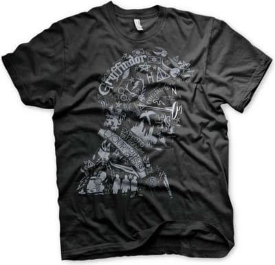 Harry Potter Heren Tshirt -S- Wordings And Symbols Zwart