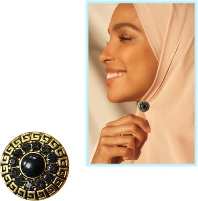 Fako Bijoux® - Hoofddoek Magneet - Magneetbroche - Magnetische Broche - Magneet Broche - Sjaal - Hijab - Abaya - 21mm - Kristal - Zwart