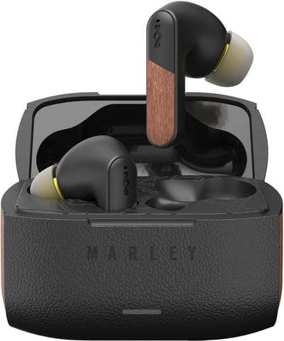 House of Marley Trenchtown ANC Draadloze Oordopjes - Oortjes Draadloos - Bluetooth - 24 uur Batterijduur - Hybrid Active Noise Cancelling - Eco Friendly Design - Zwart