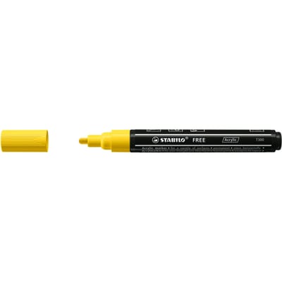 STABILO FREE - Acryl Marker - T300 - Ronde Punt - 2-3 mm - Geel - per stuk