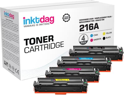 Inktdag Compatibele HP 216A / 216X Toner Cartridge – Vervanging voor HP 216 Toner – Hoge Capaciteit – Geschikt voor HP Color Laserjet Pro M183fw M182n M182nw M155a M155nw M155 - Pack of 4