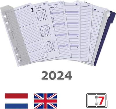Kalpa 6337-27 125 x 80 mm Pocket Planner Vulling 1 Week per 2 Paginas NL EN + Bijlagen 2027