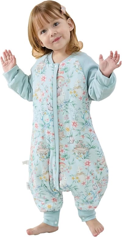 Baby Winterslaapzak met Voeten en Afneembare Mouwen, 2.5 TOG, Warm en Ademend Katoen