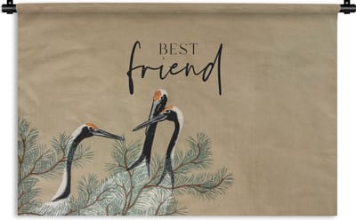 Wandkleed - Wanddoek - Best friend - Quotes - Spreuken - Vriendschap - Beste vrienden - 180x120 cm - Wandtapijt