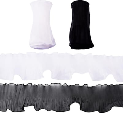 Allecto - Nylon Rimpel Kant Trim - Versieringen - 120mm - DIY en Bruidsmode - Decoratie - Ideaal voor handwerk - Wit