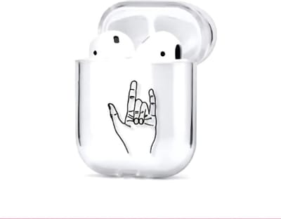 Shieldcase Rock Your Case - beschermhoes geschikt voor Airpods 2 Case - doorzichtig hoesje met zwarte print - transparant