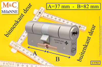 M&C Condor - High Security profielcilinder - SKG*** - 37x82 mm - Politiekeurmerk Veilig Wonen  -  inclusief gereedschap montageset en hangslot kaars