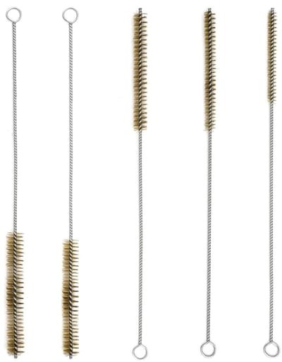 Set van 5 Draadborstels voor het Reinigen van Buizen, Messing en Stalen Borstels voor Cilinders en Pijpen, Geschikt voor 6/8/10/12/15mm Toepassingen