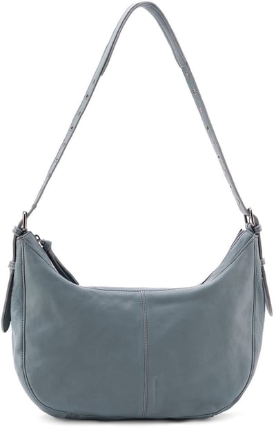FREDsBRUDER Leren Schoudertas Me and My Bag Hobo Bag Dusty Blue Blauwgrijs