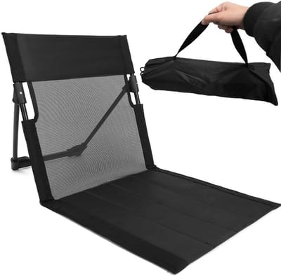 Vouwbare Strandmat met Rugleuning, Lichtgewicht Lounger voor Camping, Picknick en Reizen, Inclusief Draagtas