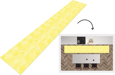 Keukenloper - Loper keuken - Patronen - Waterverf - Geel - Marmer - 300x50 cm - Keukenloper vinyl