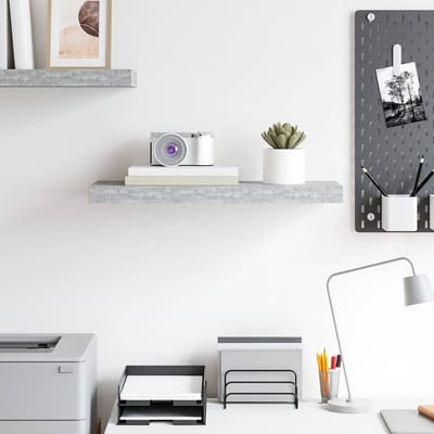 vidaXL - Wandschap - zwevend - 60x23,5x3,8 - cm - MDF - betongrijs